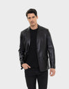 MENCIA BLAZER EN CUIR POUR HOMME | NOIR